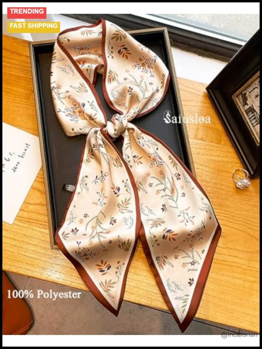 59x5.9in Polyester Satin Fashion Scarf for Handbag/Hair/Neck